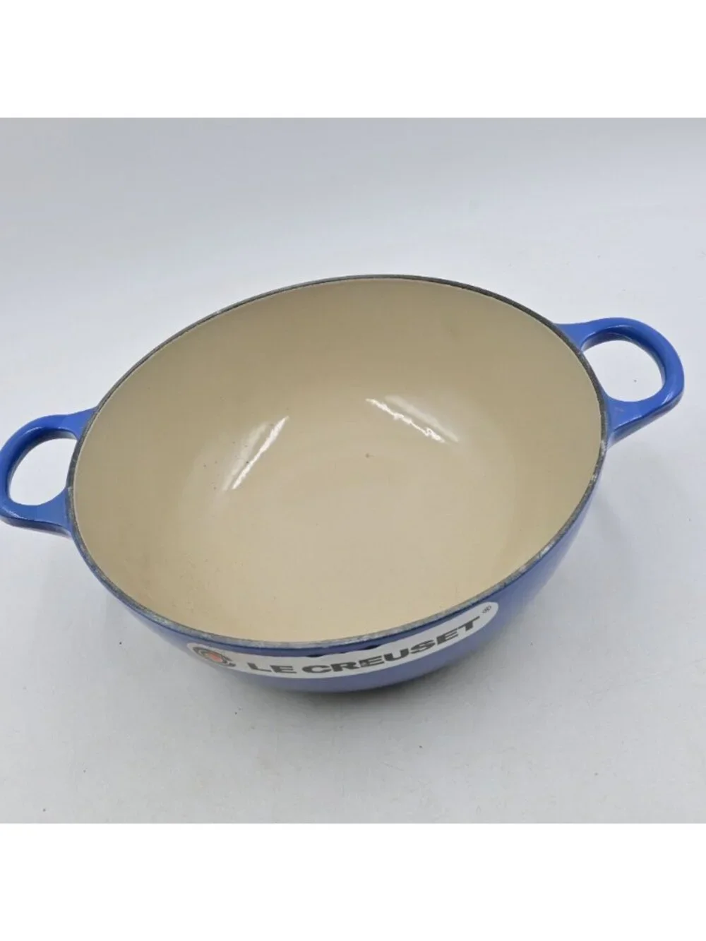 Le Creuset Enameled Cast Iron Blue Marmite Soup Pot Cookware Lid Screw Missing